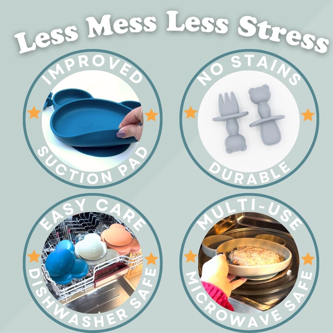 panda baby suction plate & cutlery set