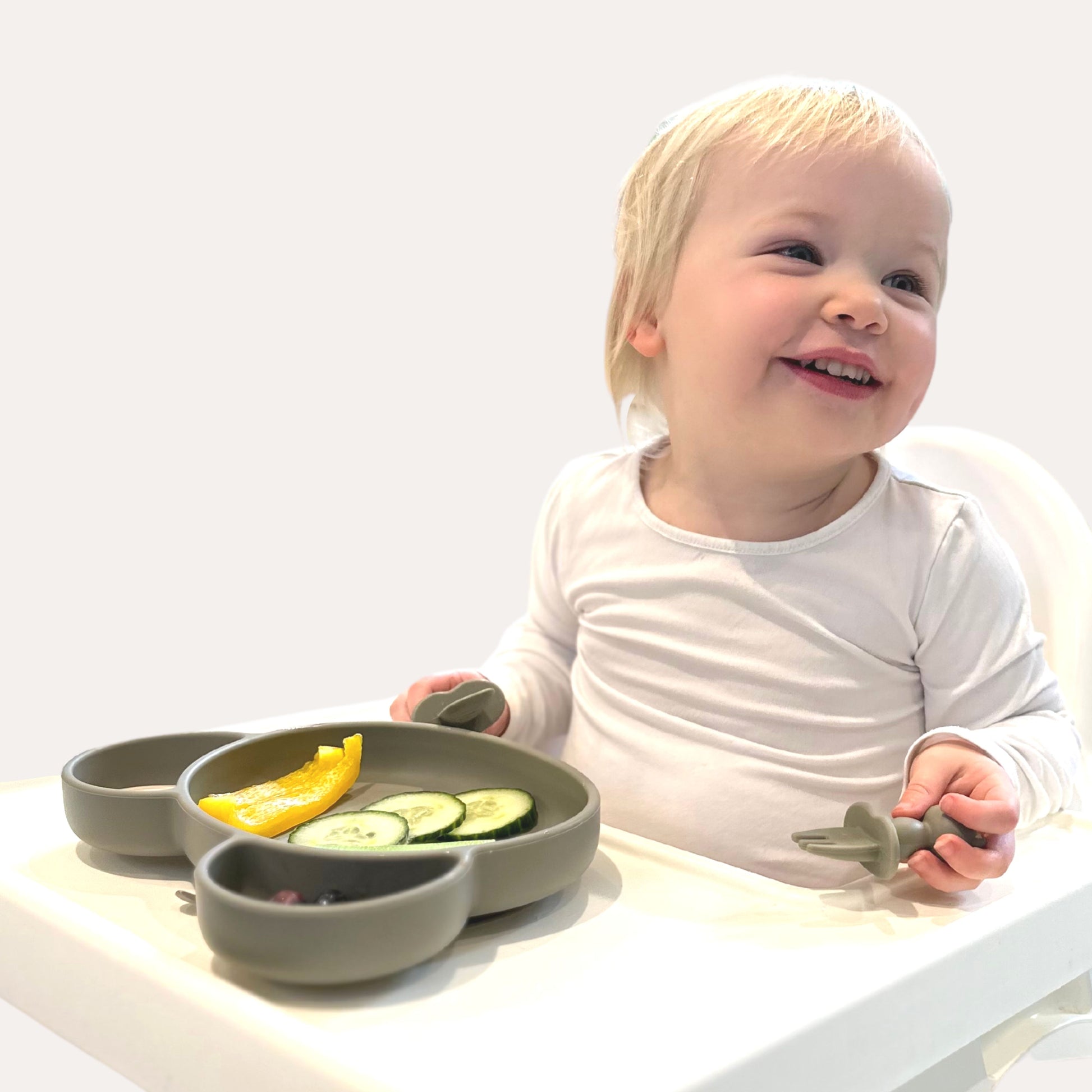 panda baby suction plate & cutlery set