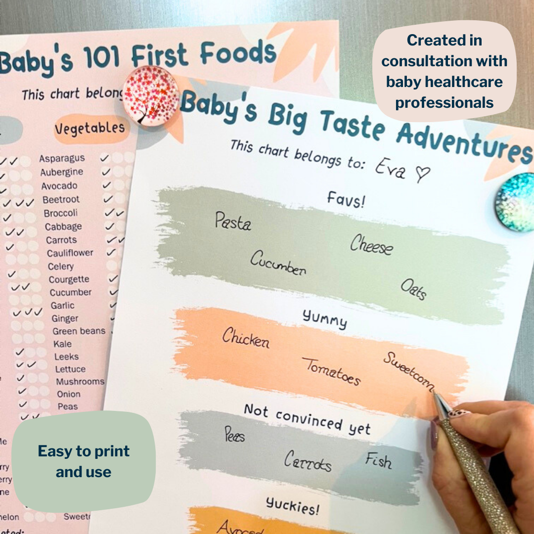 Printable Baby First Foods Checklist Charts