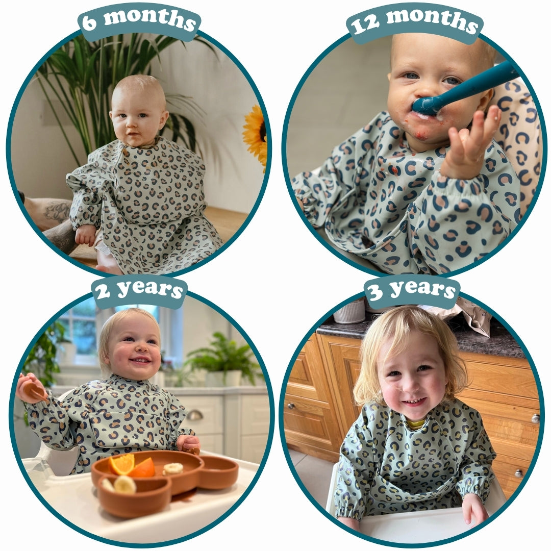 The EveryKid Coverall Baby Bib- Free Gift Cutlery Set & Carry Case Included