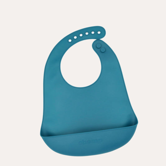chomp silicone baby bib blueberry